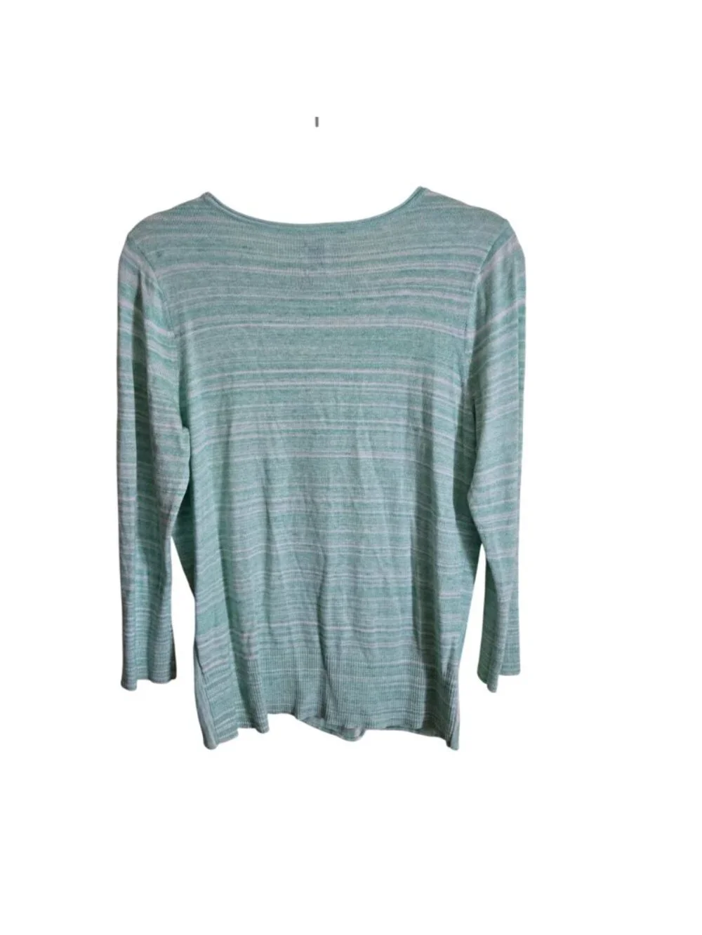 Nic + Zoe Space Dye Vital Twist Sweater Green Mix Lightweight Size M